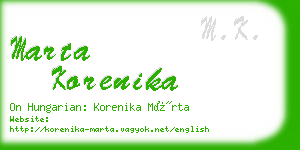 marta korenika business card